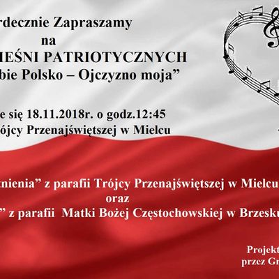 Zaproszenie na koncert "Śpiewam tobie Polsko - Ojczyzno moja"