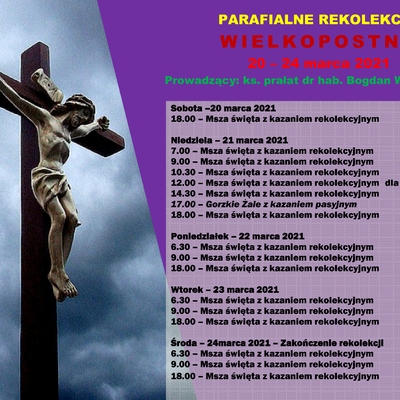PROGRAM REKOLEKCJI PARAFIALNYCH
